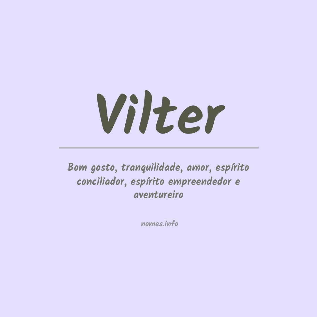 Significado do nome Vilter
