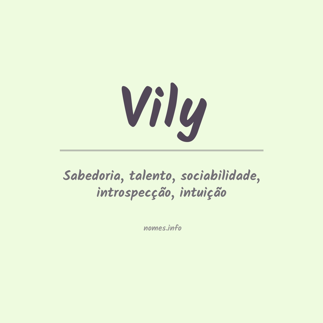 Significado do nome Vily