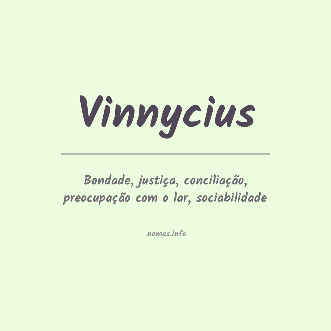 Significado do nome Vinnycius