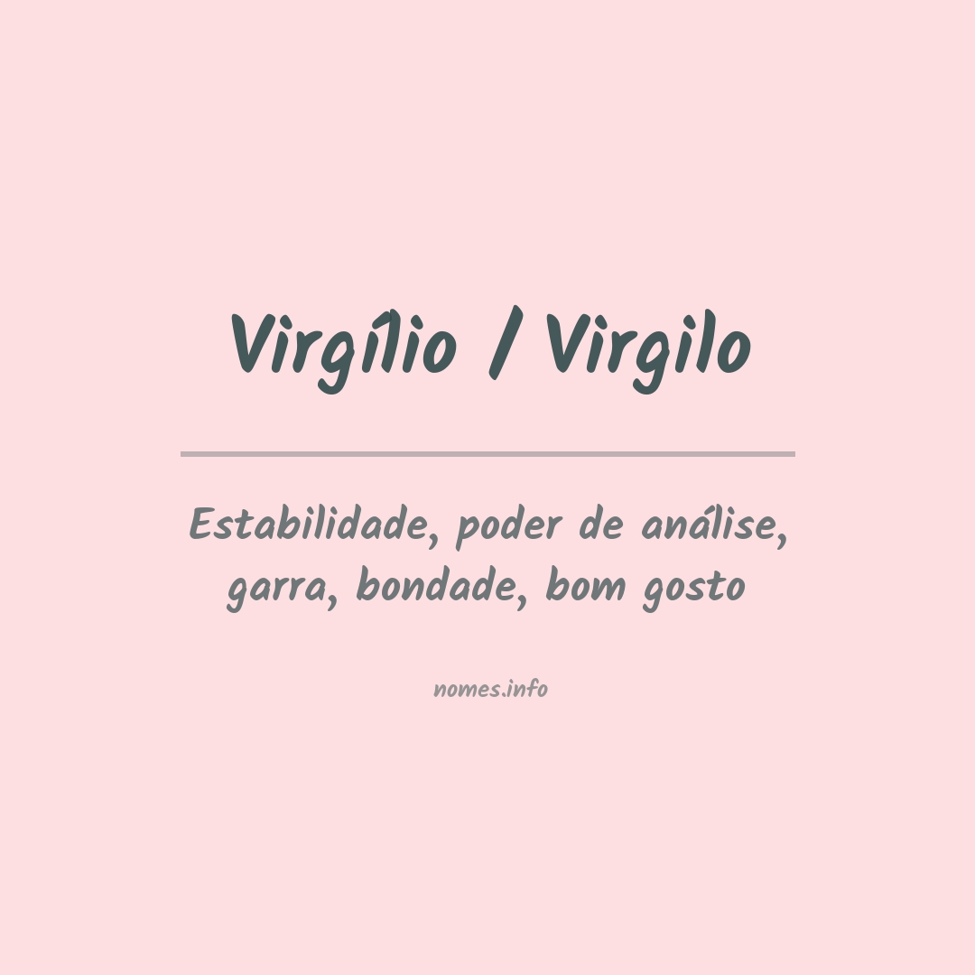 Significado do nome Virgílio / virgilo