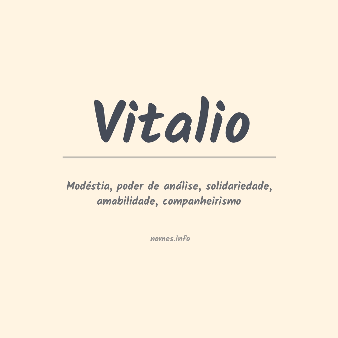 Significado do nome Vitalio