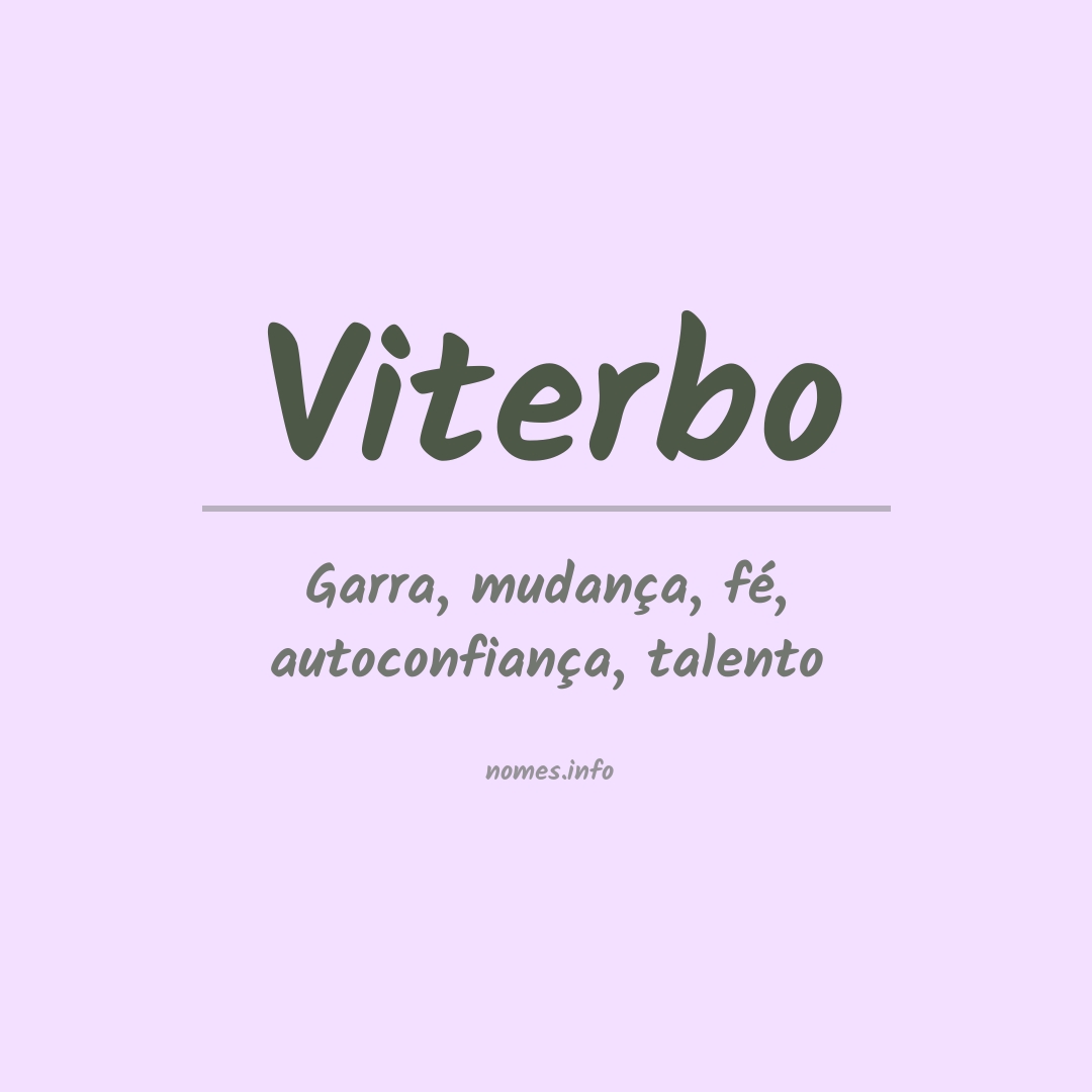 Significado do nome Viterbo
