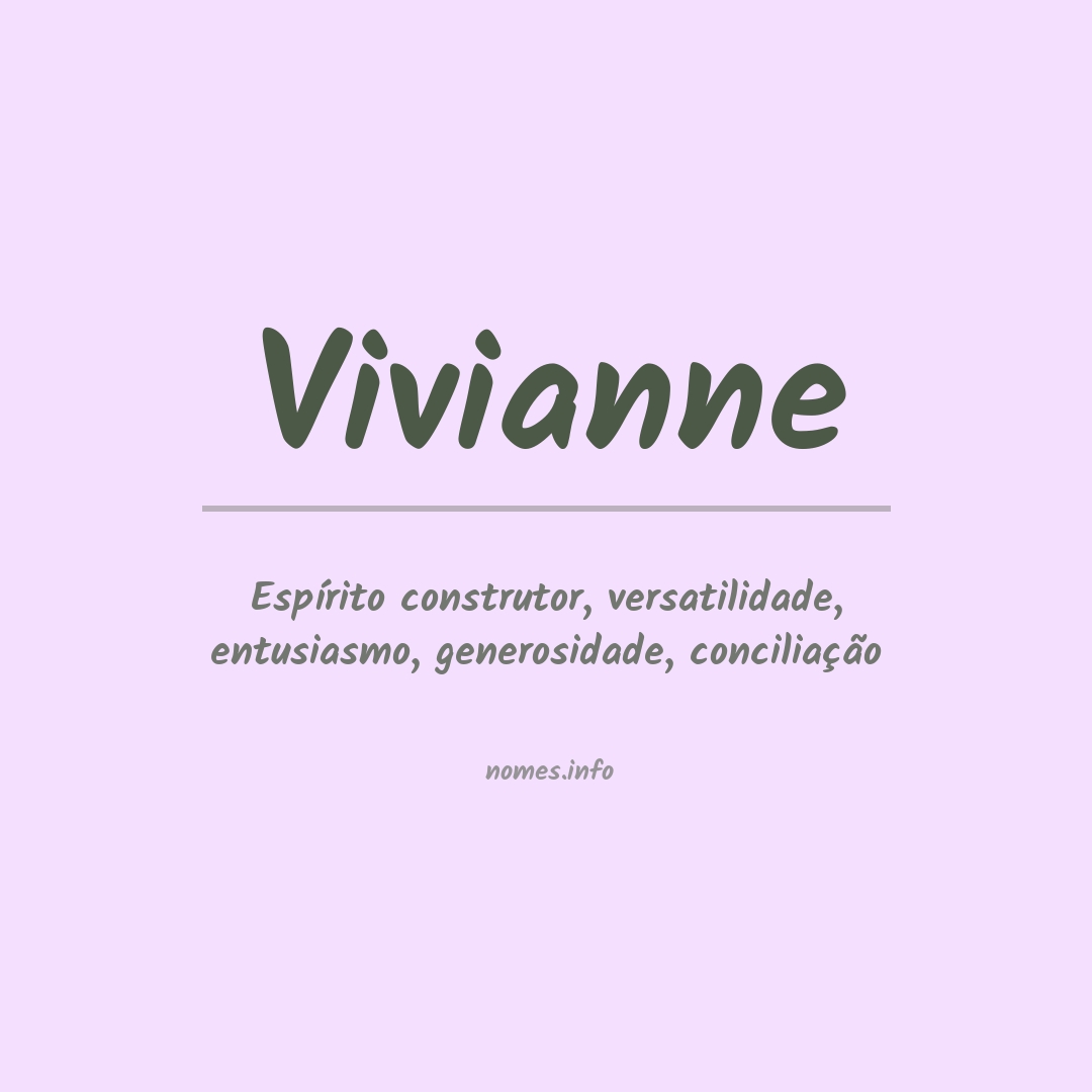 Significado do nome Vivianne