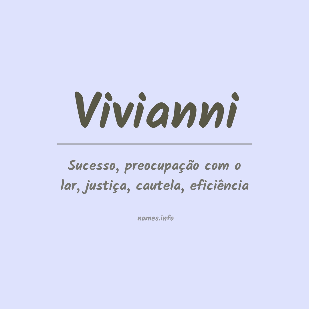 Significado do nome Vivianni