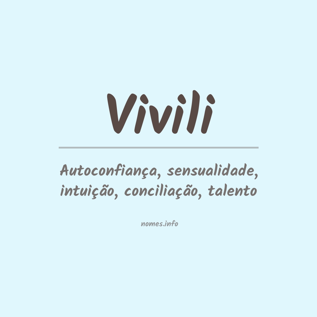 Significado do nome Vivili