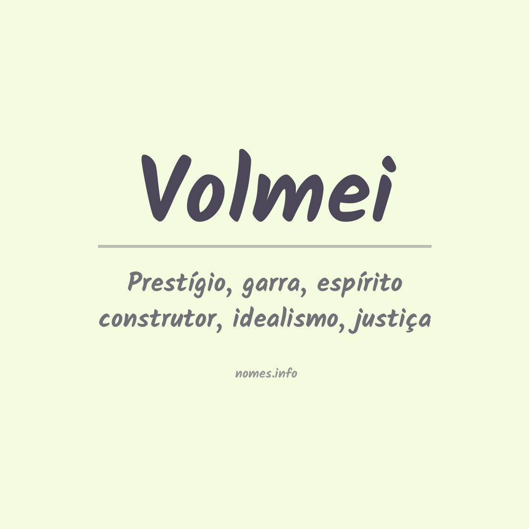 Significado do nome Volmei
