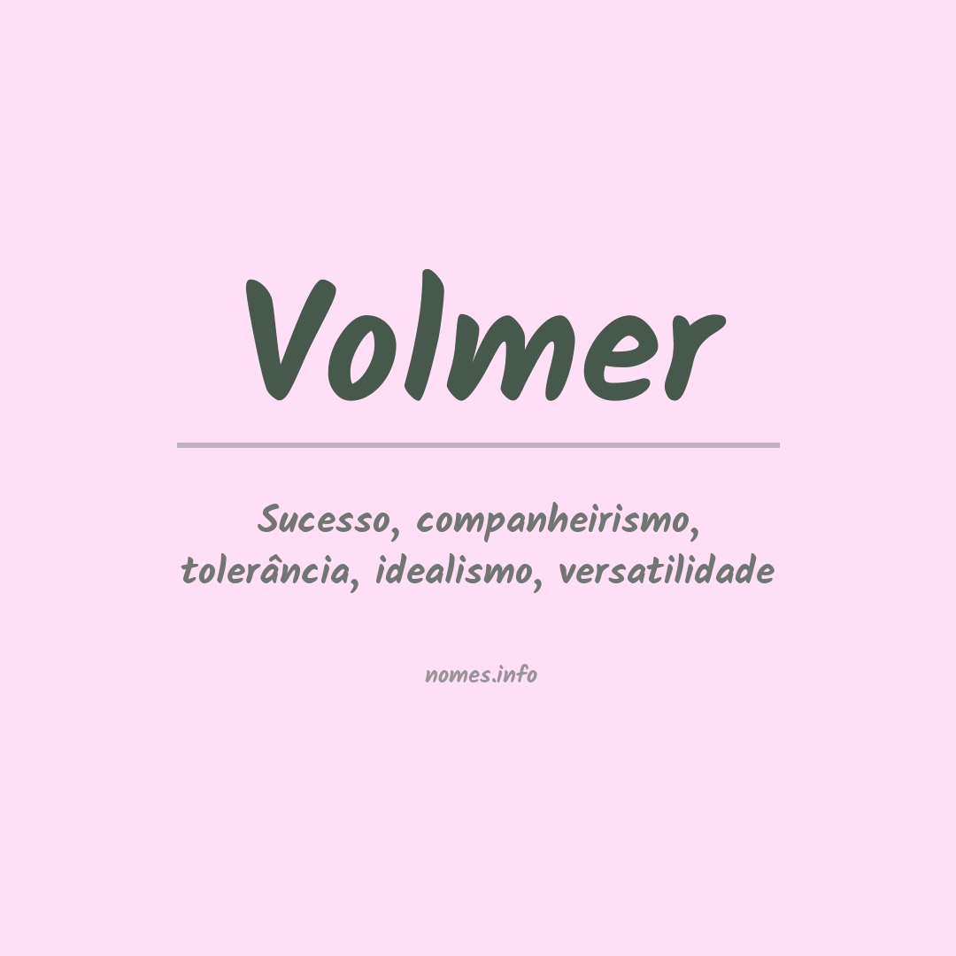 Significado do nome Volmer