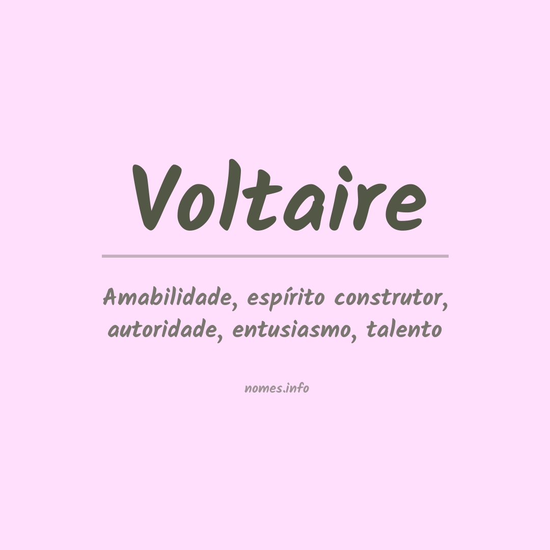 Significado do nome Voltaire