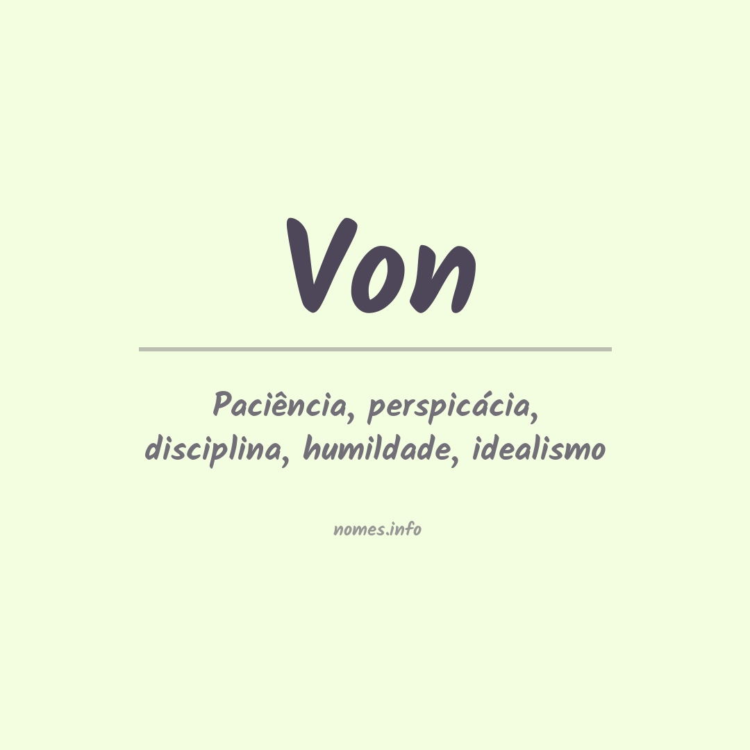 Significado do nome Von