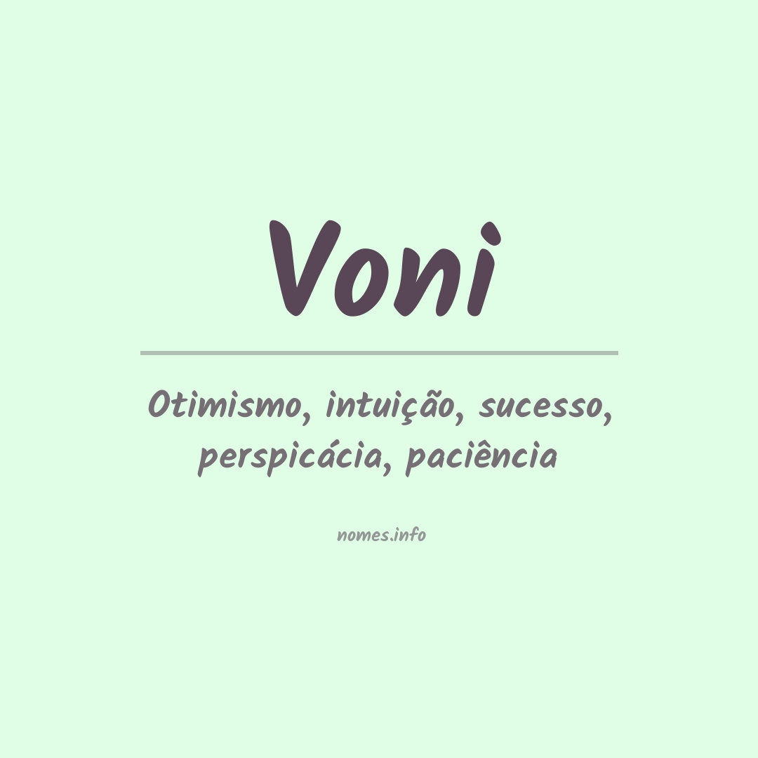 Significado do nome Voni