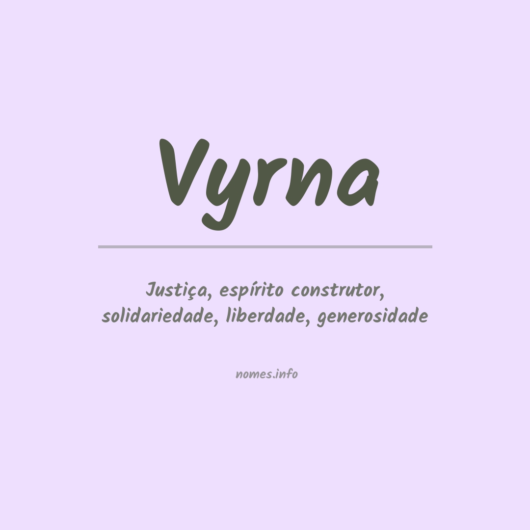 Significado do nome Vyrna