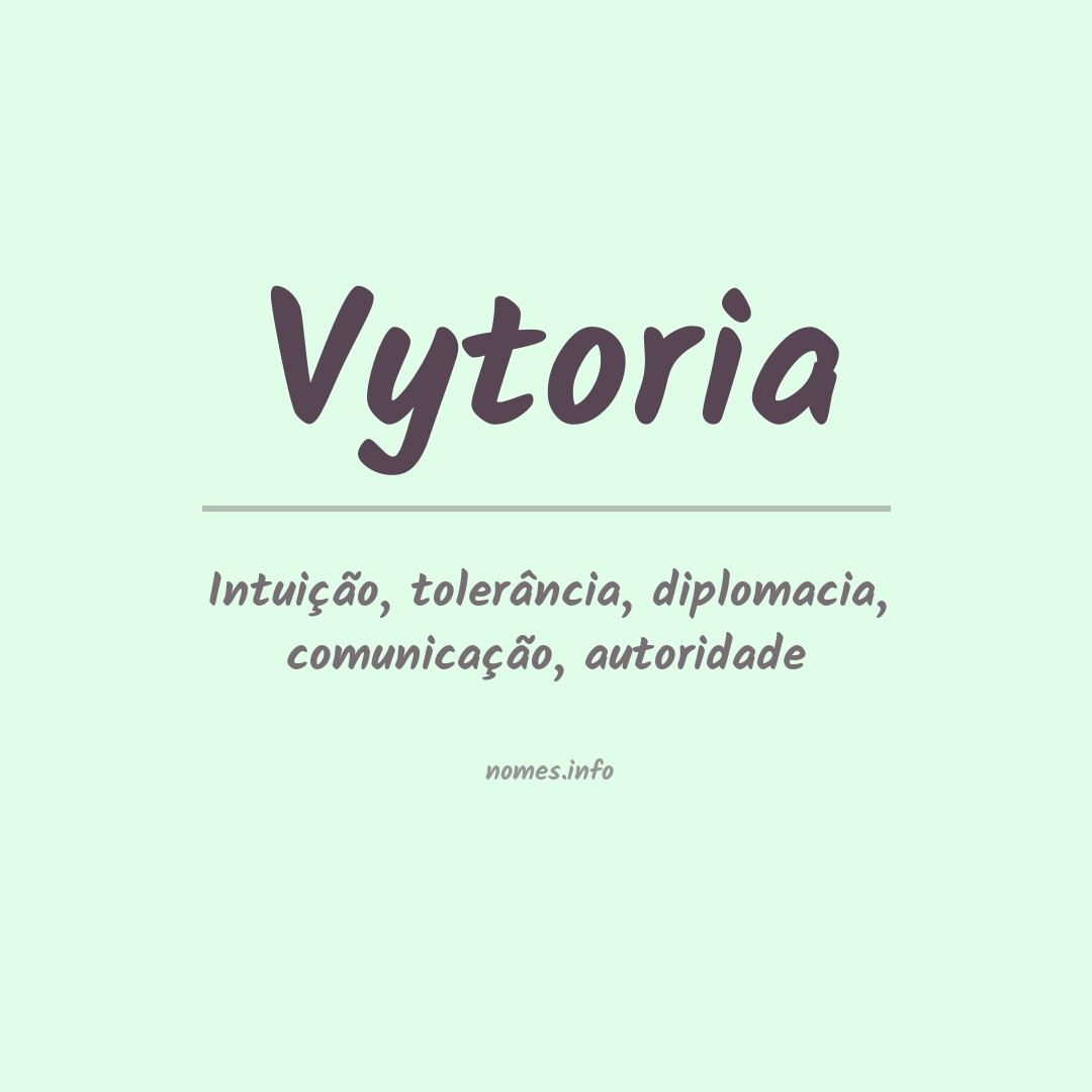 Significado do nome Vytoria