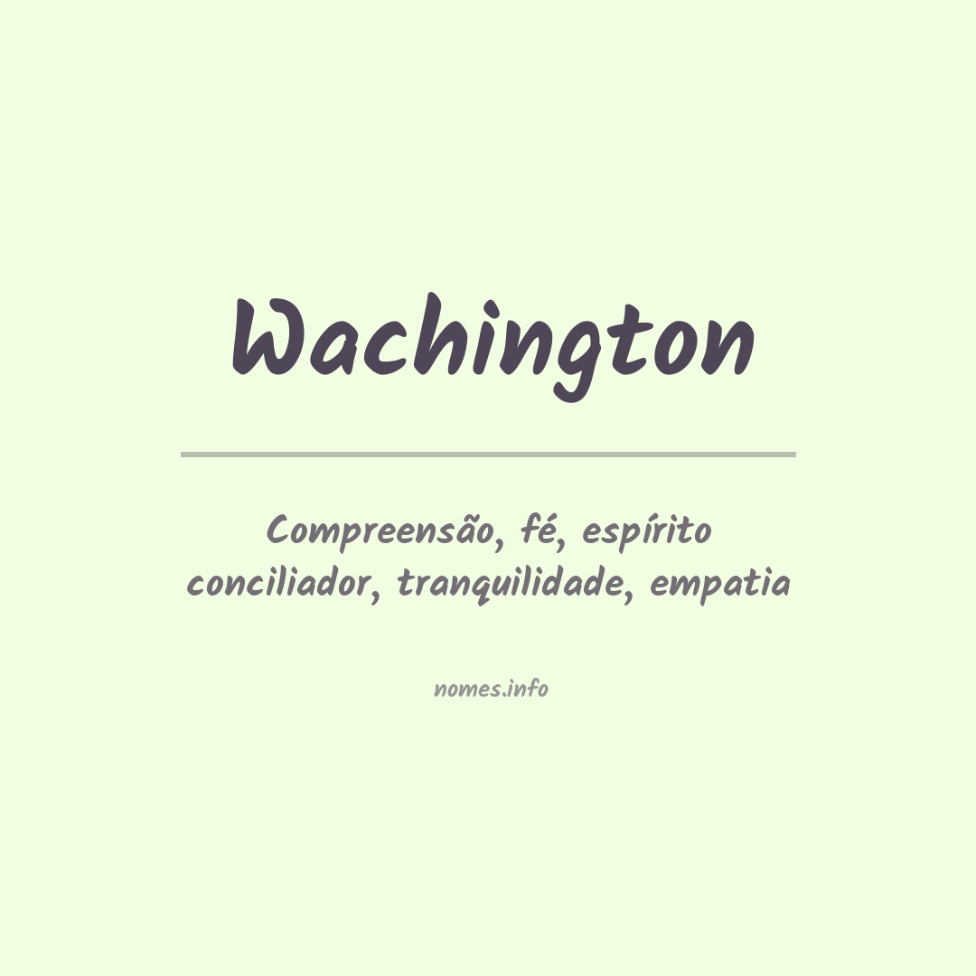 Significado do nome Wachington