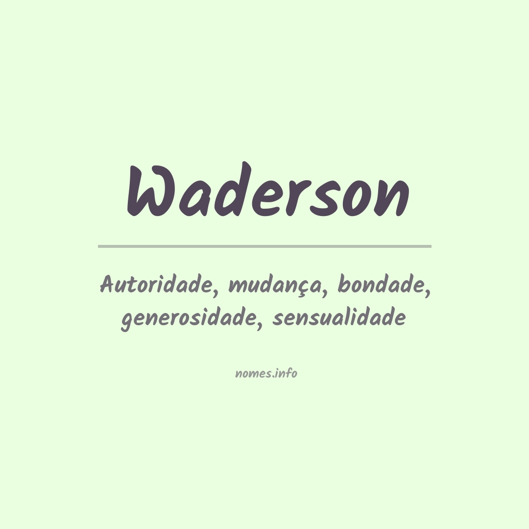 Significado do nome Waderson