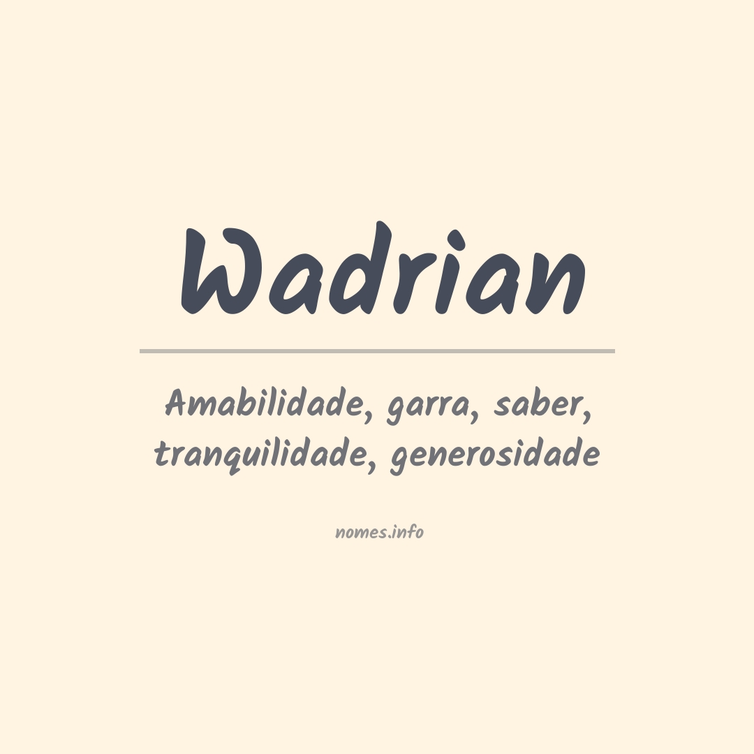 Significado do nome Wadrian