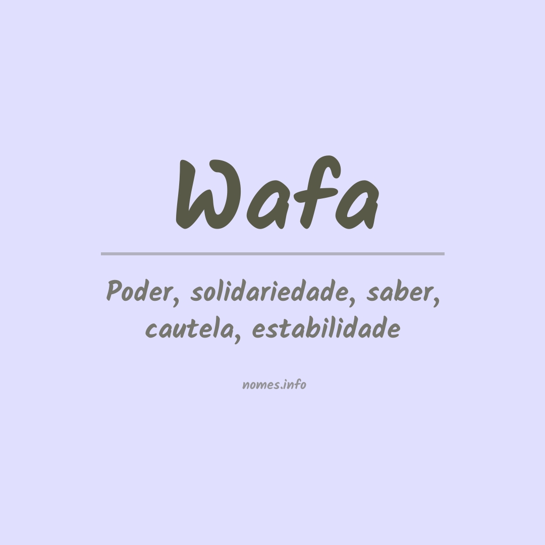 Significado do nome Wafa