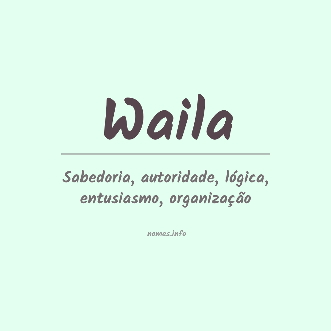 Significado do nome Waila