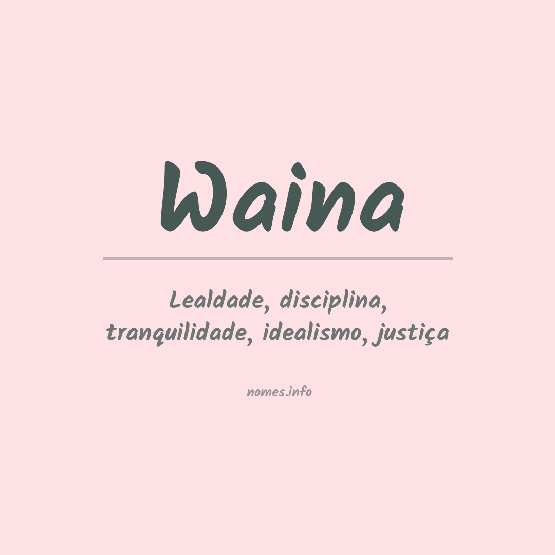 Significado do nome Waina