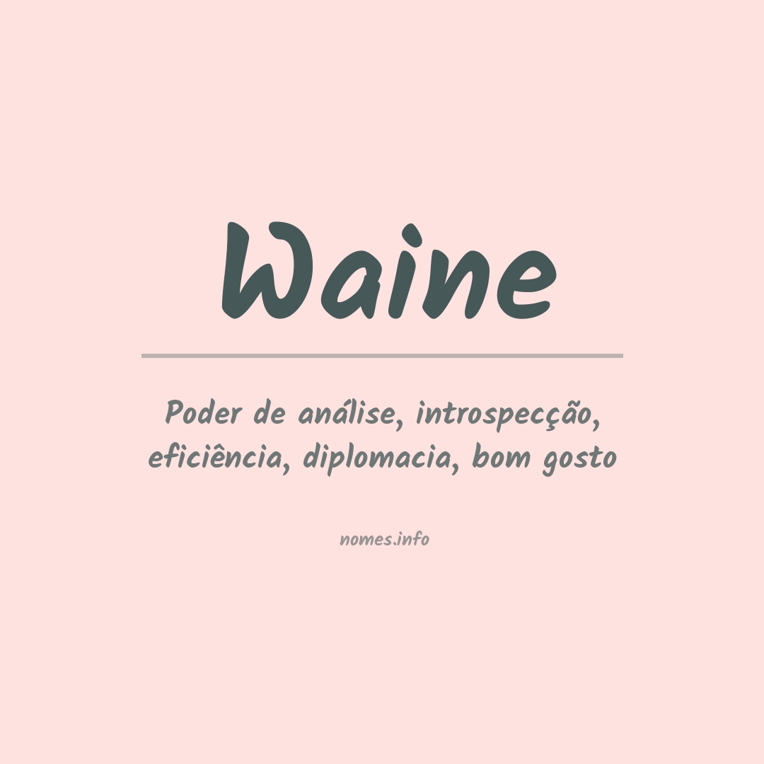 Significado do nome Waine