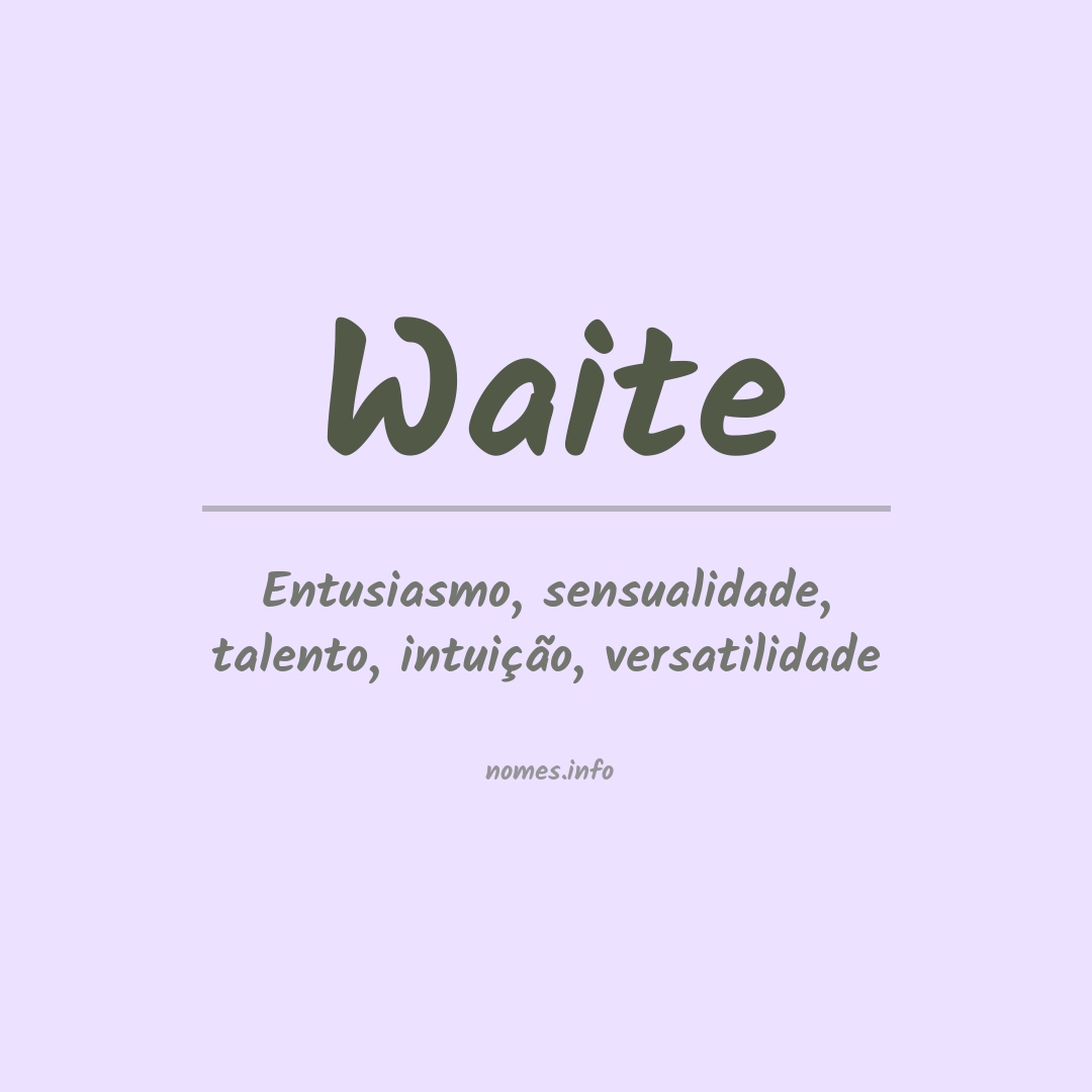 Significado do nome Waite