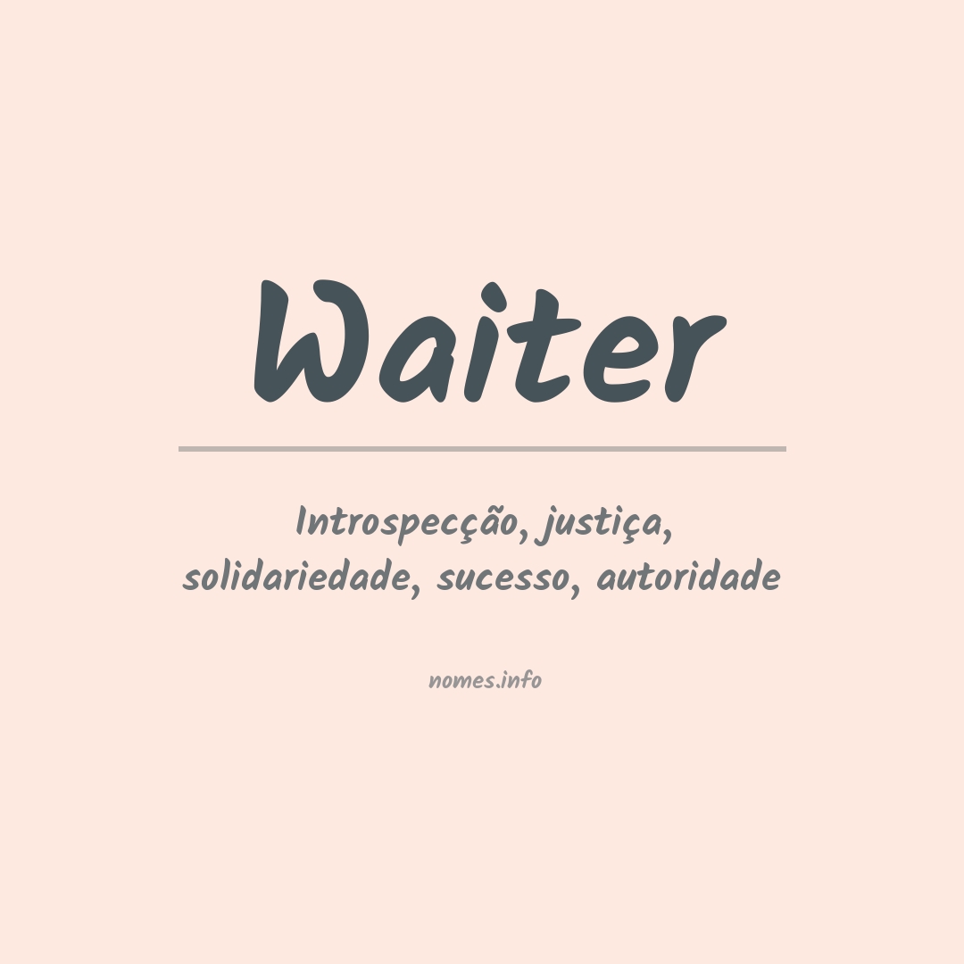 Significado do nome Waiter