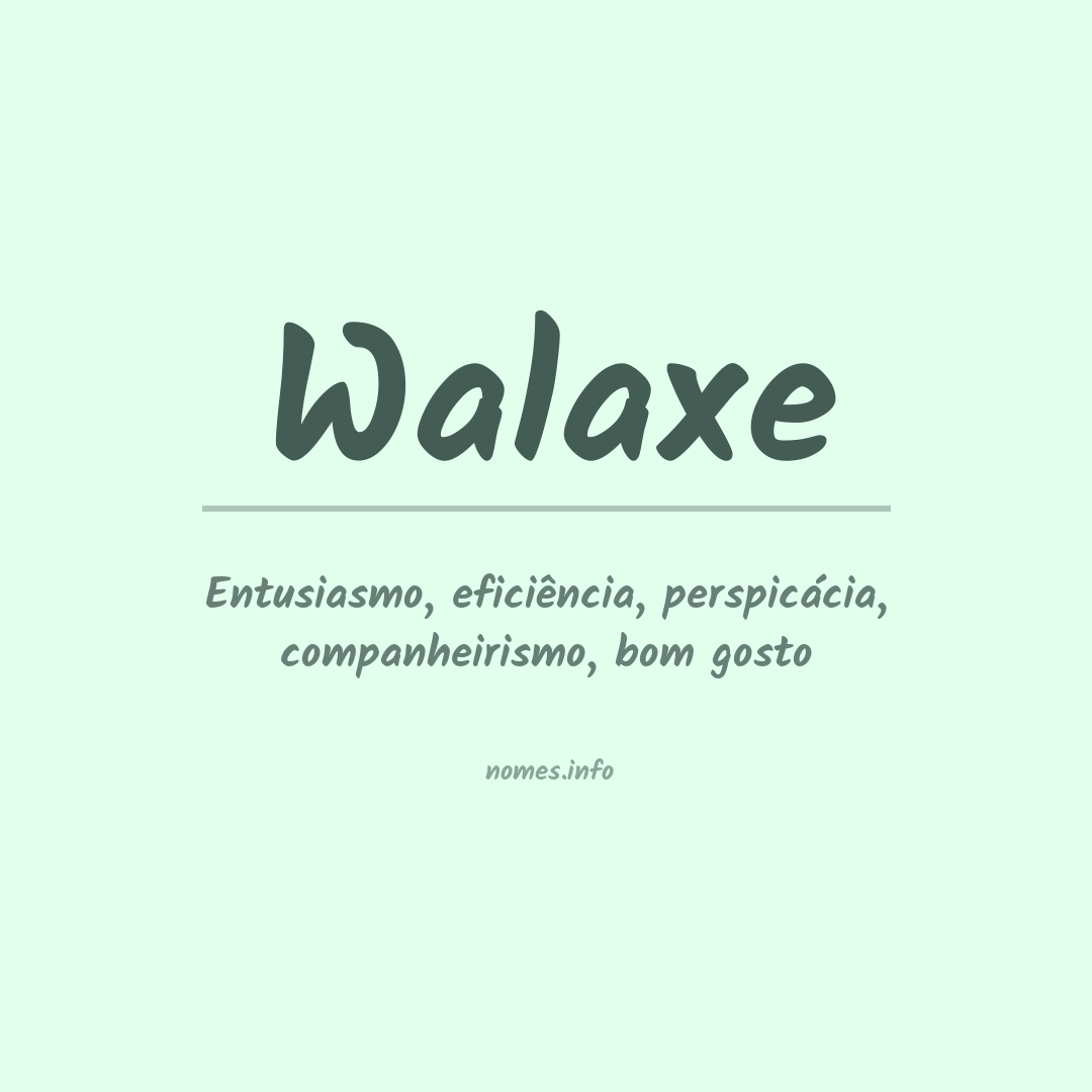 Significado do nome Walaxe