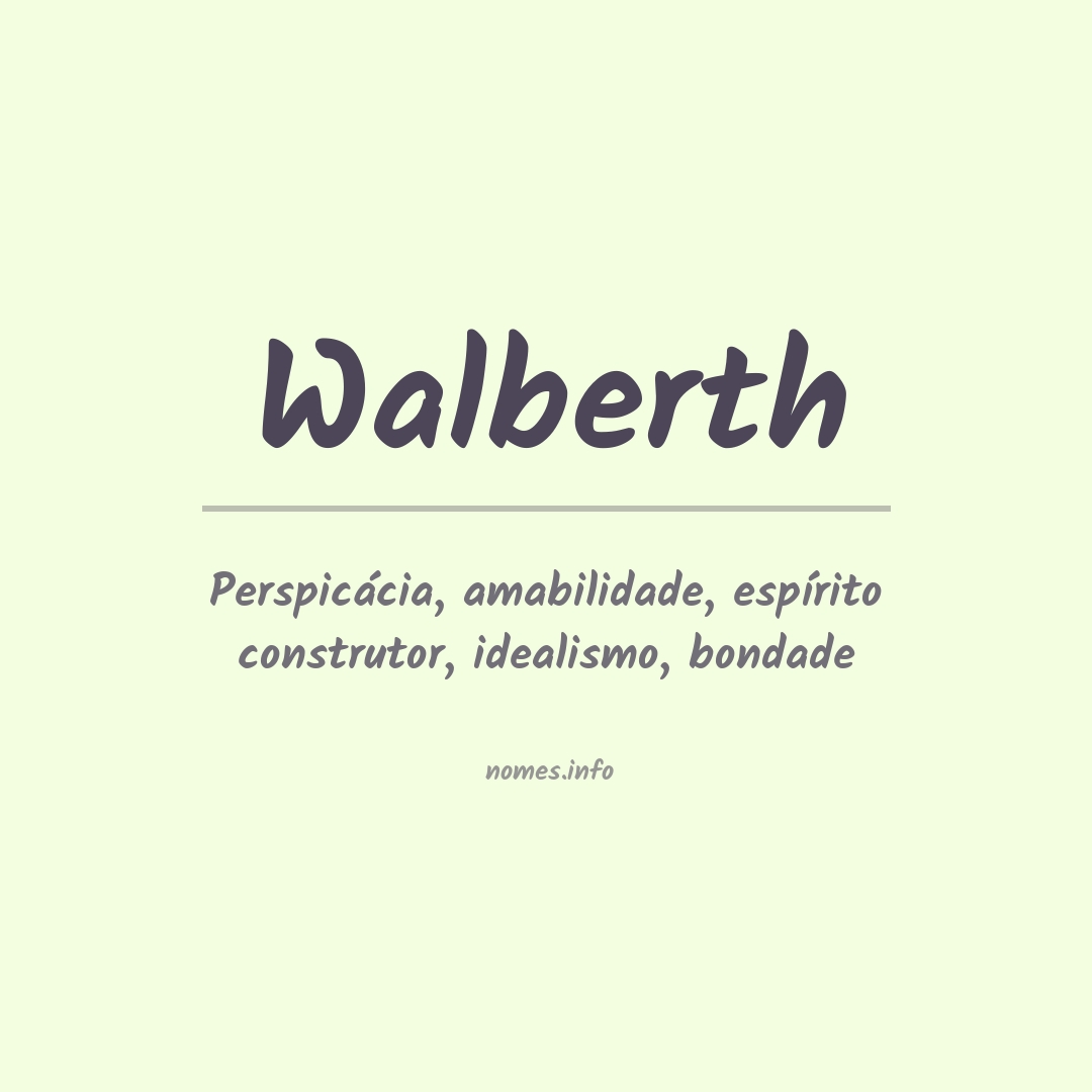 Significado do nome Walberth