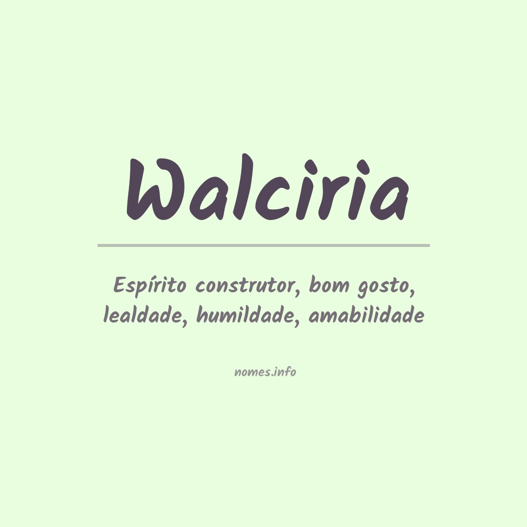 Significado do nome Walciria
