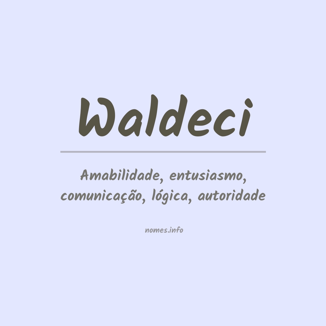 Significado do nome Waldeci