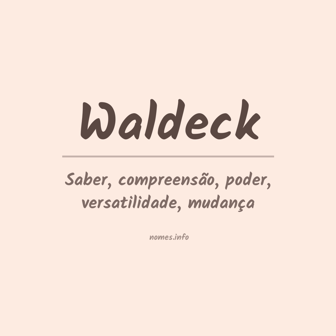 Significado do nome Waldeck