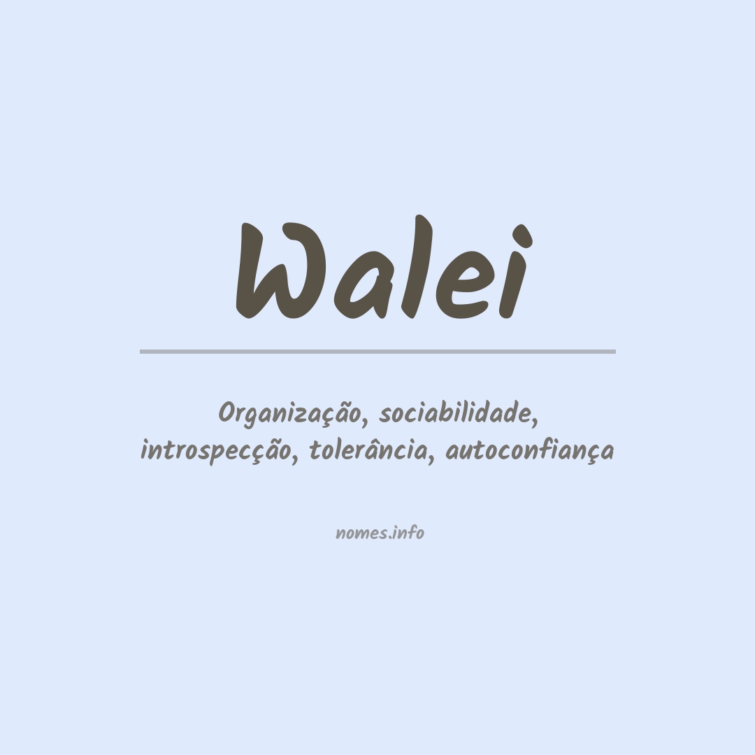 Significado do nome Walei