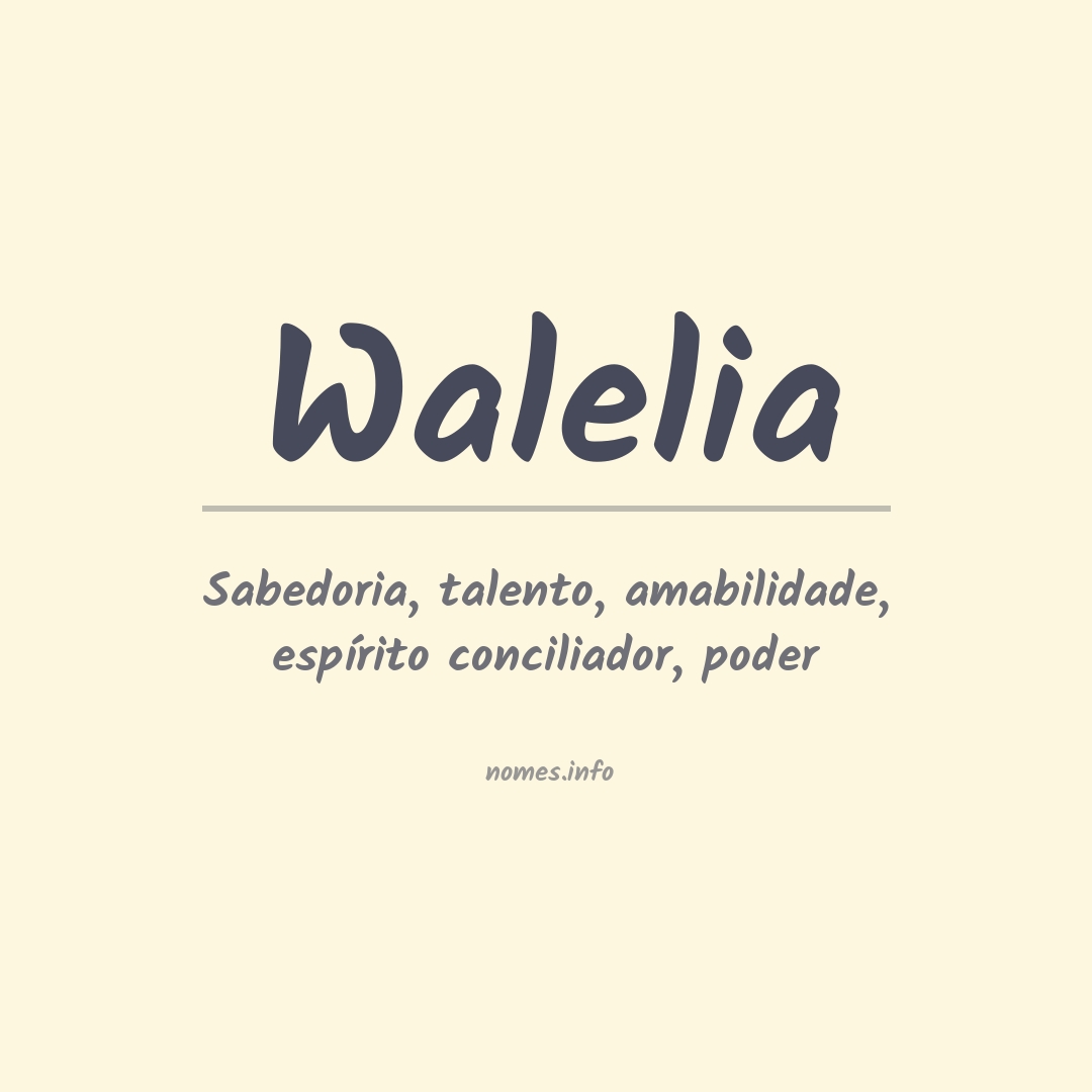 Significado do nome Walelia