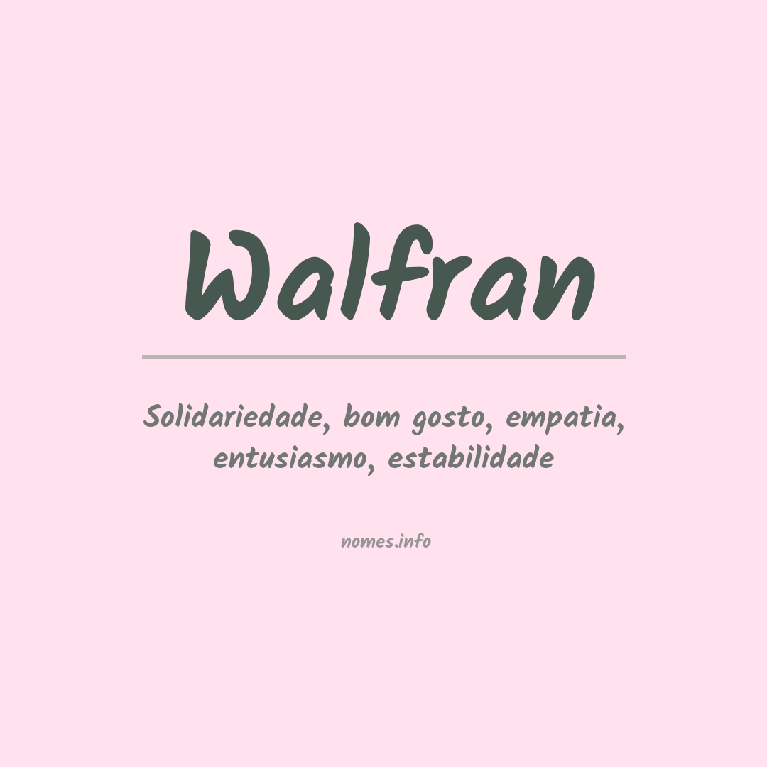 Significado do nome Walfran