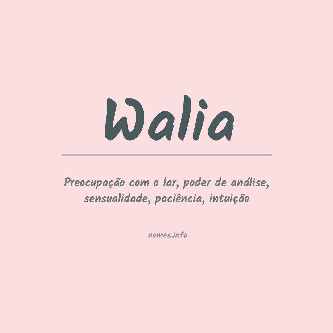 Significado do nome Walia