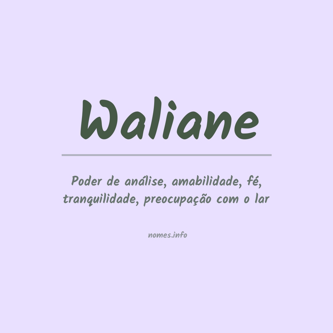Significado do nome Waliane
