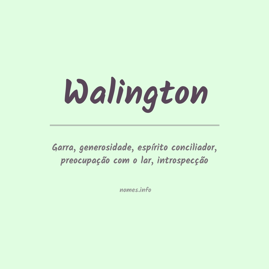 Significado do nome Walington