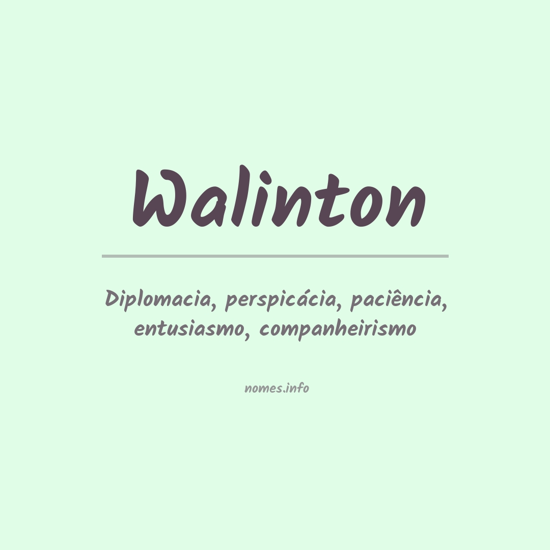 Significado do nome Walinton