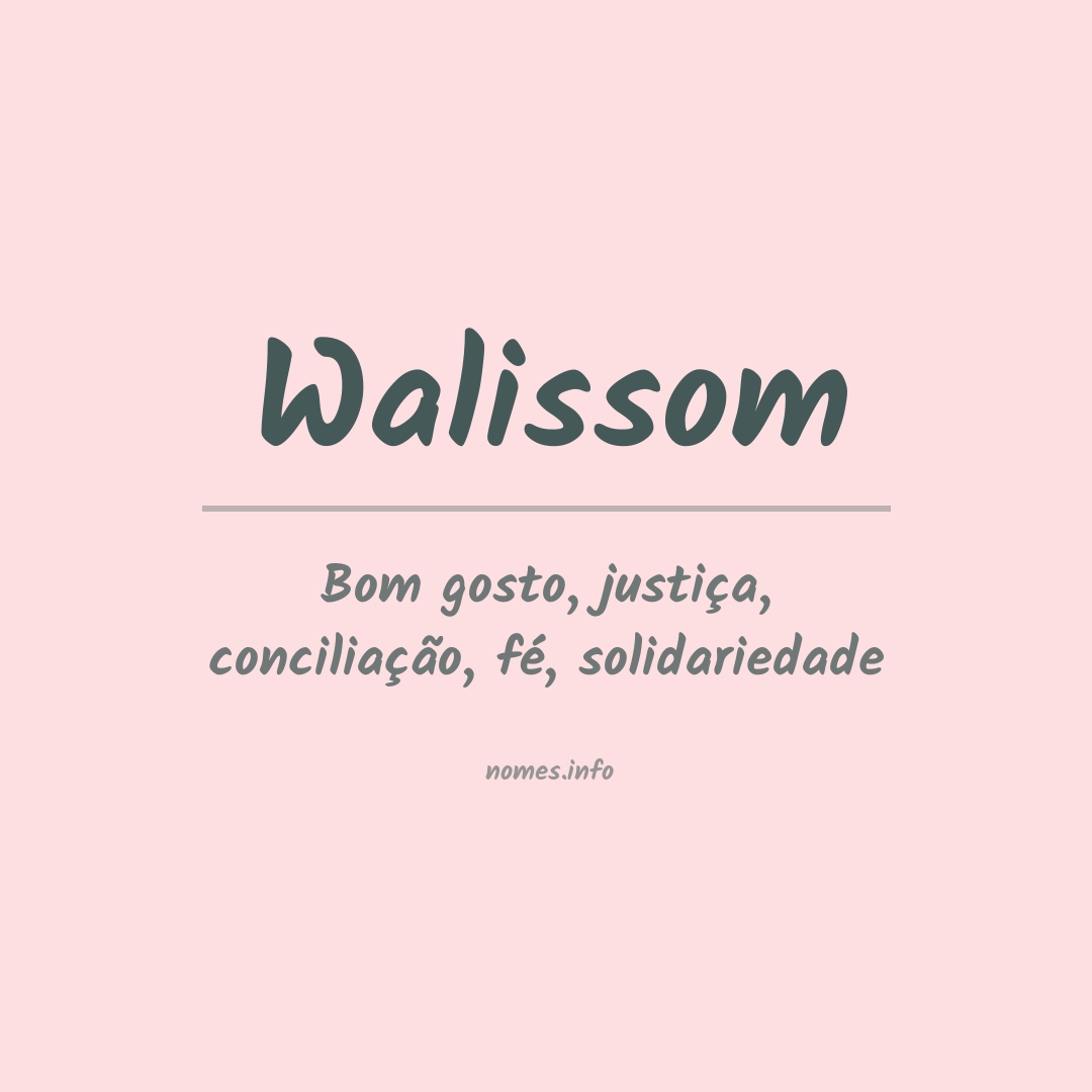 Significado do nome Walissom