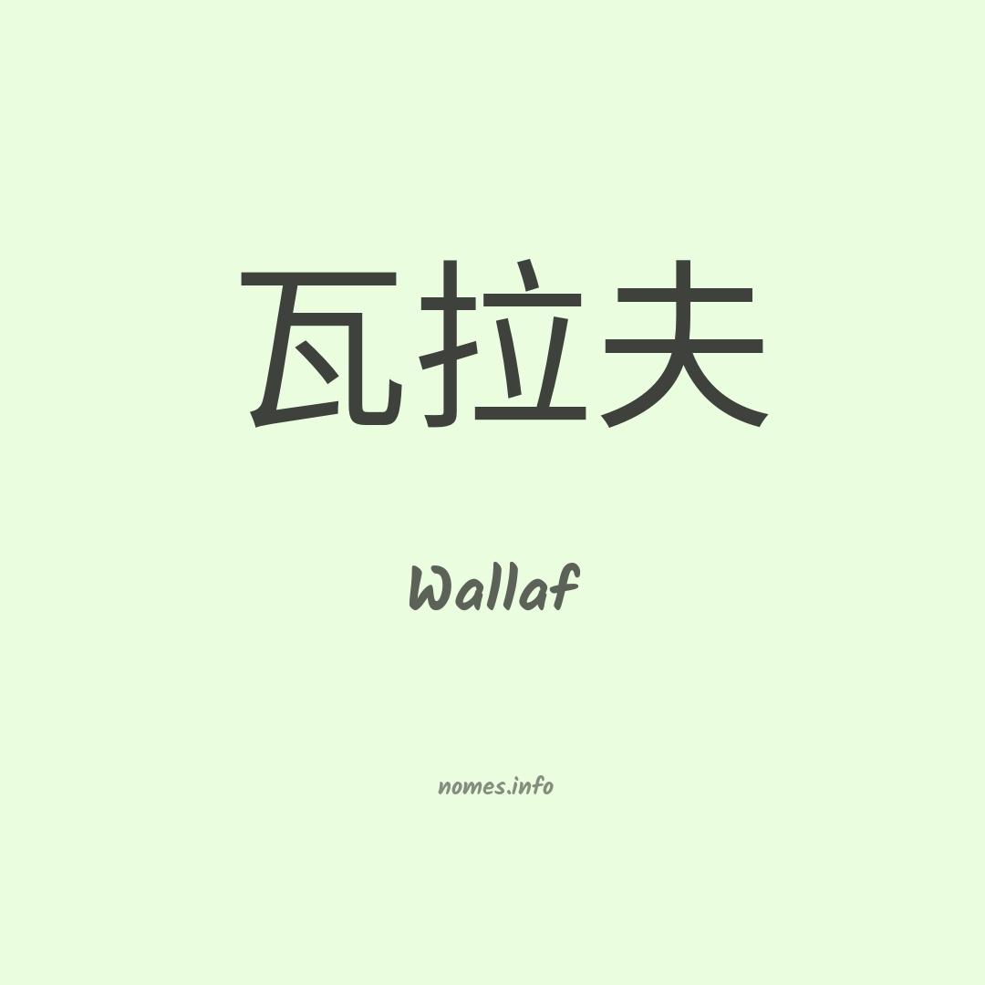 Wallaf em chinês