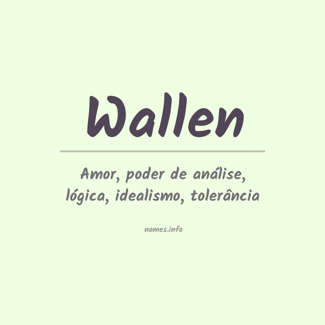 Significado do nome Wallen