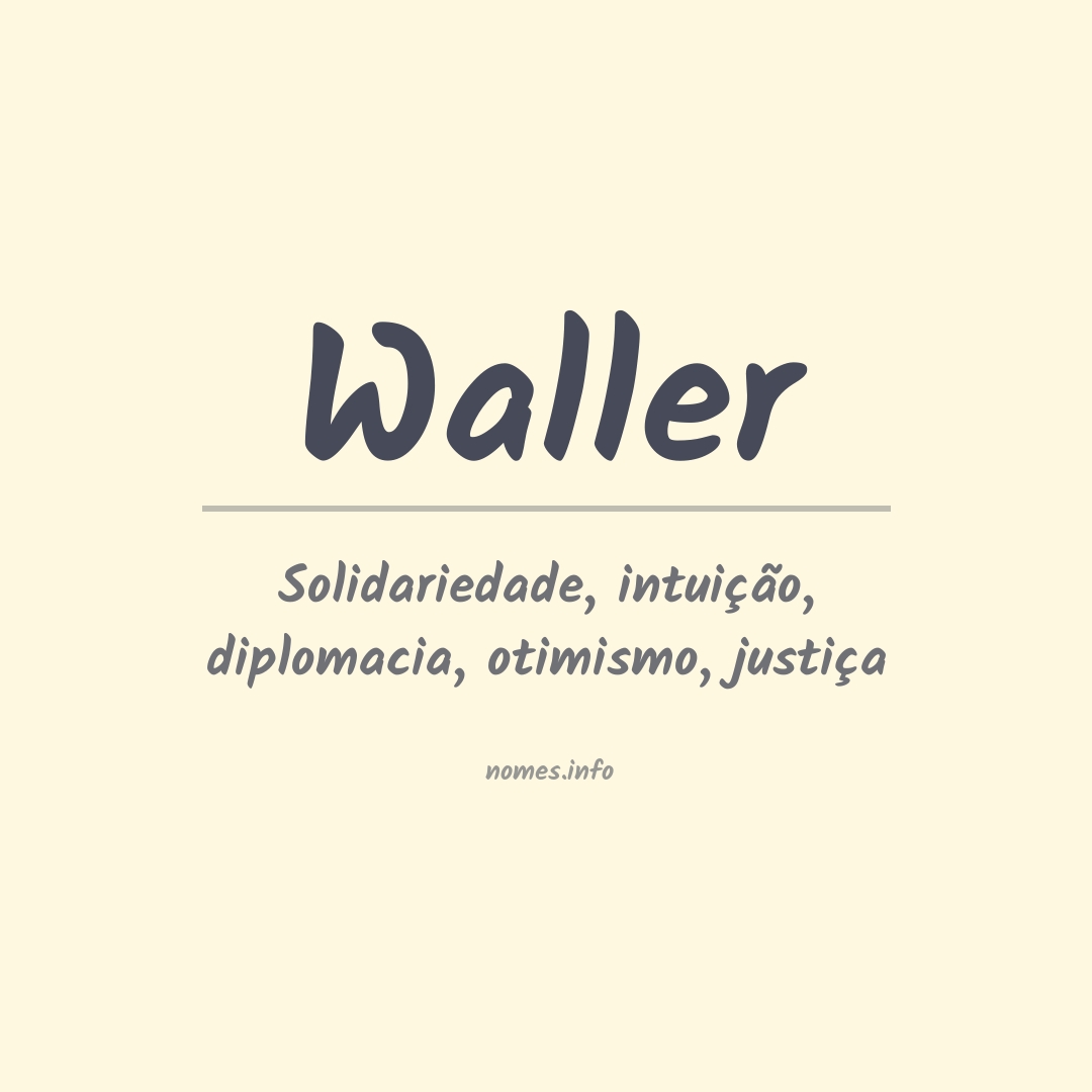 Significado do nome Waller