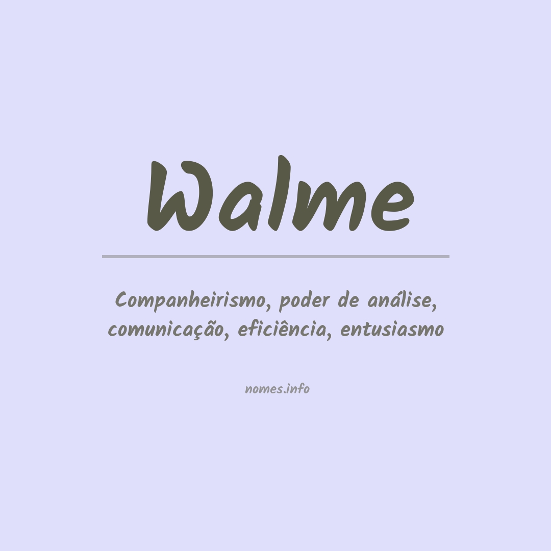 Significado do nome Walme