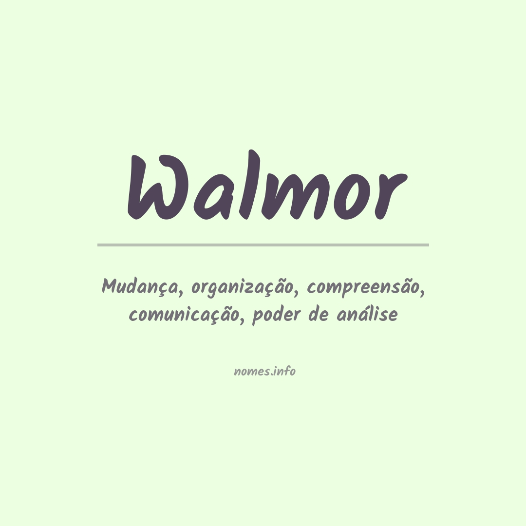 Significado do nome Walmor