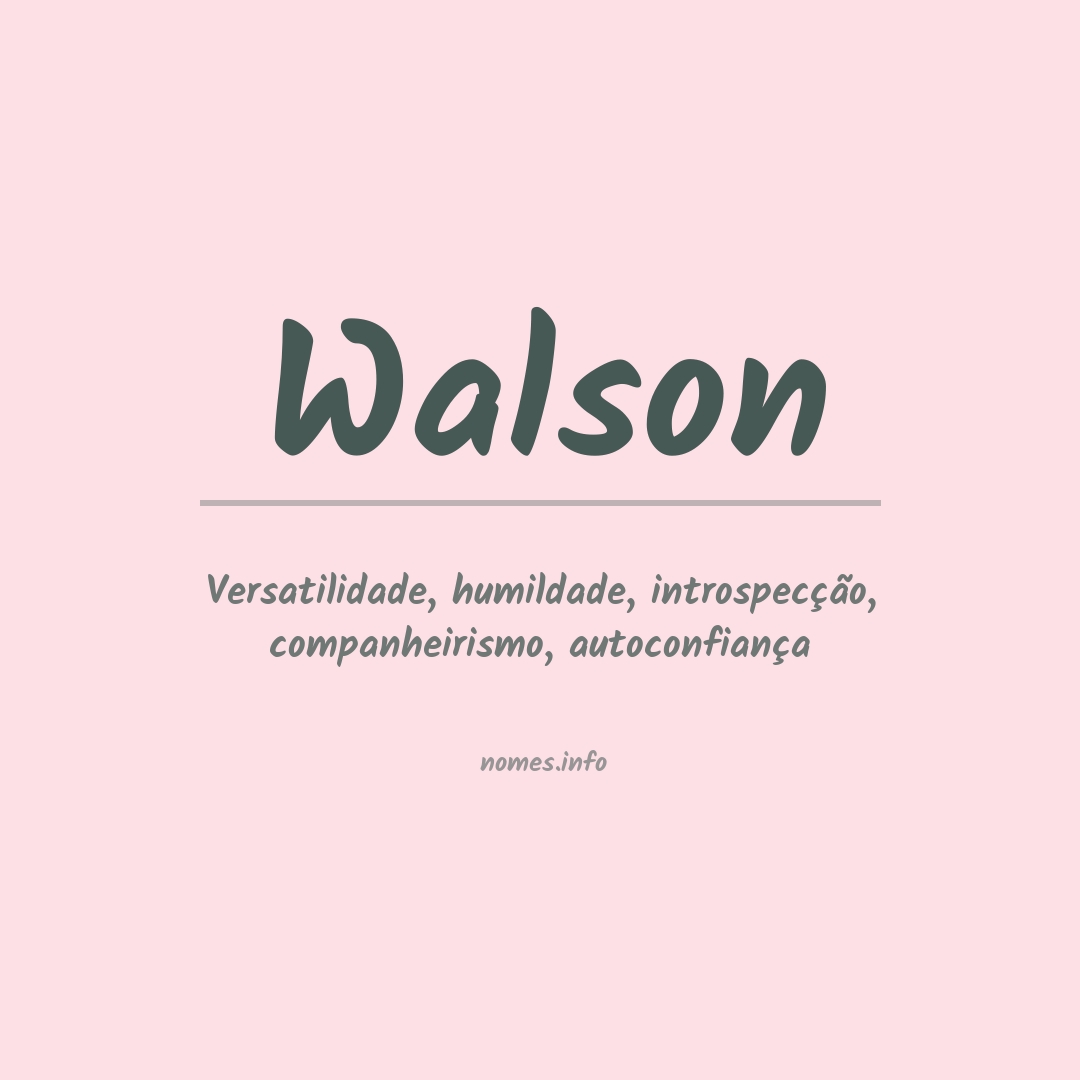 Significado do nome Walson
