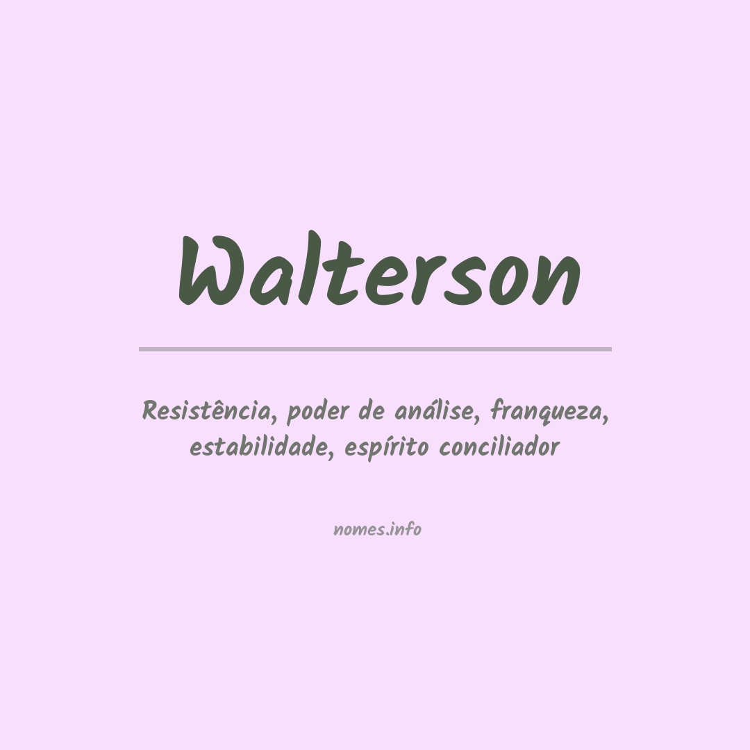 Significado do nome Walterson