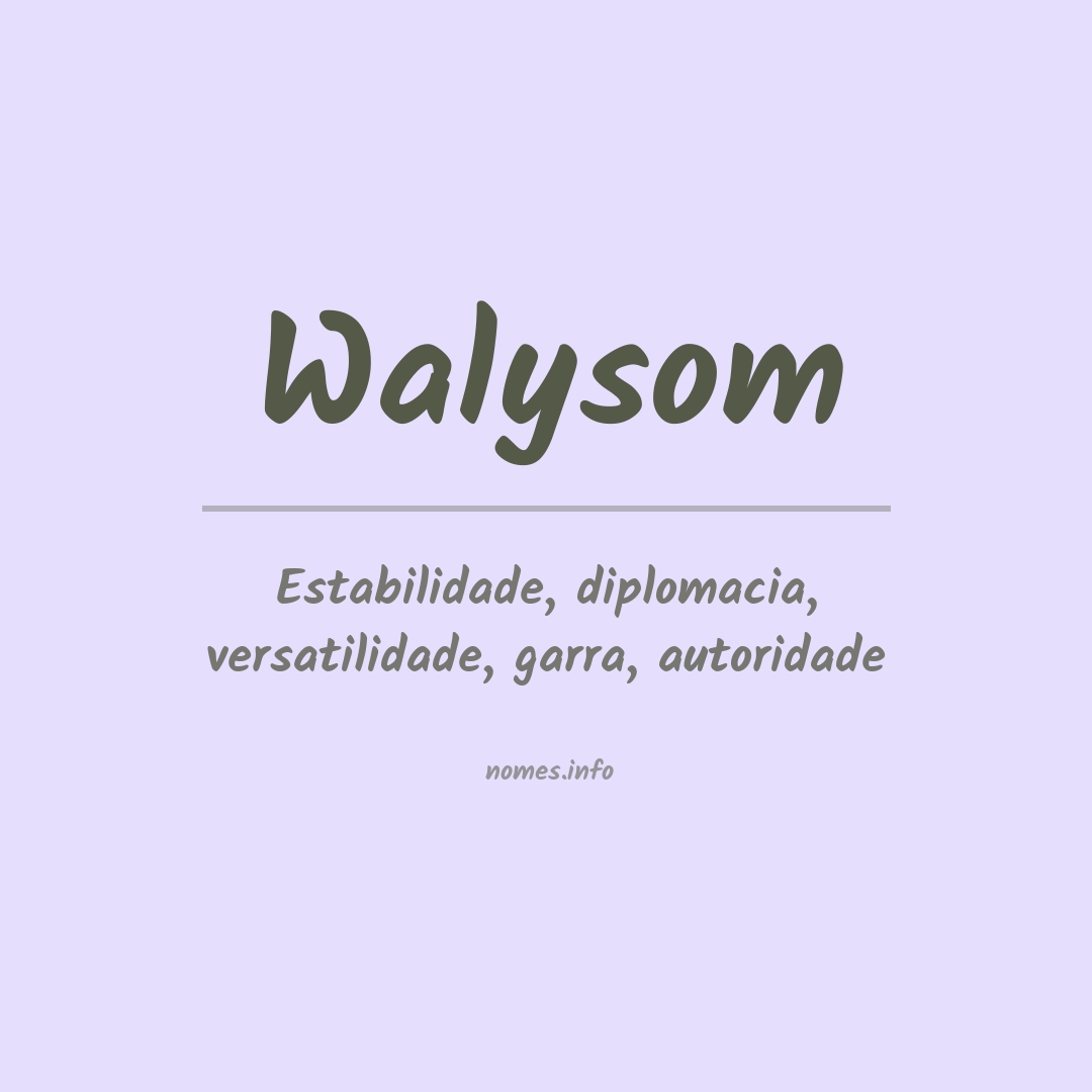 Significado do nome Walysom