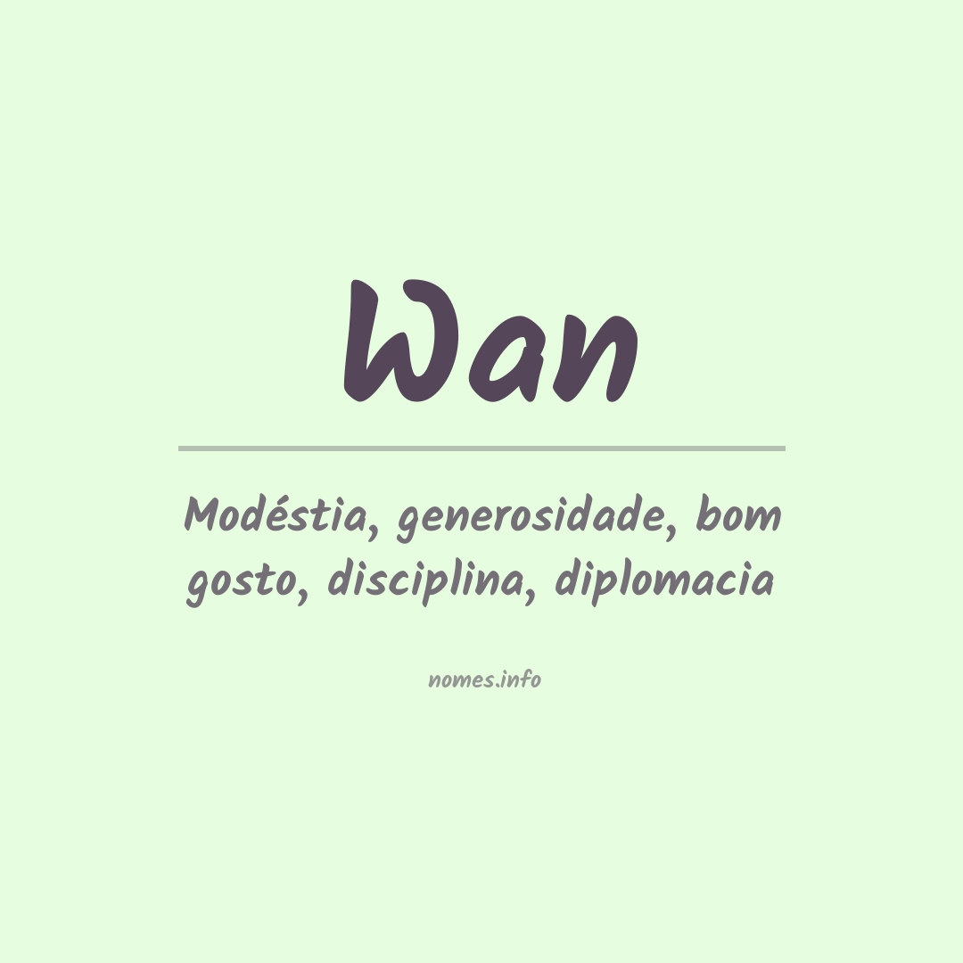 Significado do nome Wan
