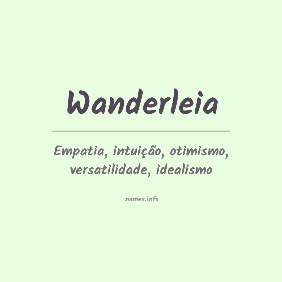 Significado do nome Wanderleia