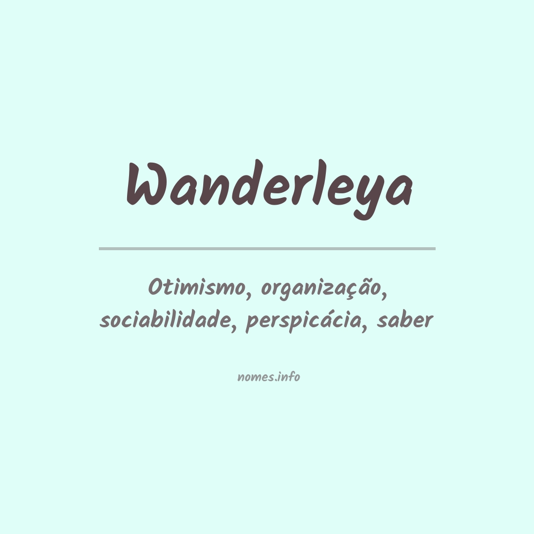 Significado do nome Wanderleya