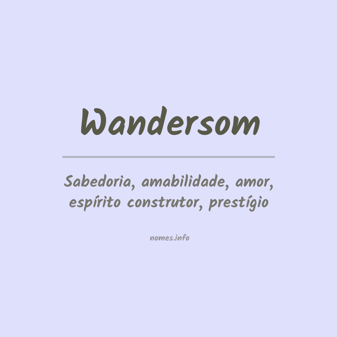 Significado do nome Wandersom